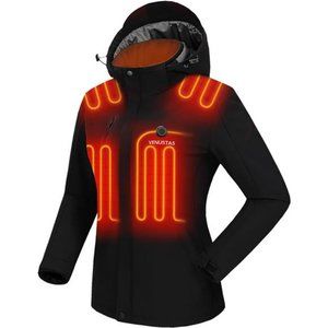 Women's Heated Jacket with Battery Pack 7.4V, Windproof Electric Insulated Coat
